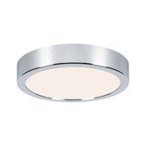 Round ceiling light in chrome with white diffuser for modern LED room lighting