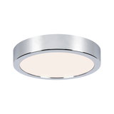 Plafonnier rond en chrome avec diffuseur blanc pour éclairage LED moderne