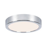 Runde Deckenleuchte aus Chrom mit weißem Diffusor für modernes LED Raumlicht