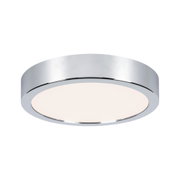 Round chrome ceiling light with white diffuser for modern LED home lighting