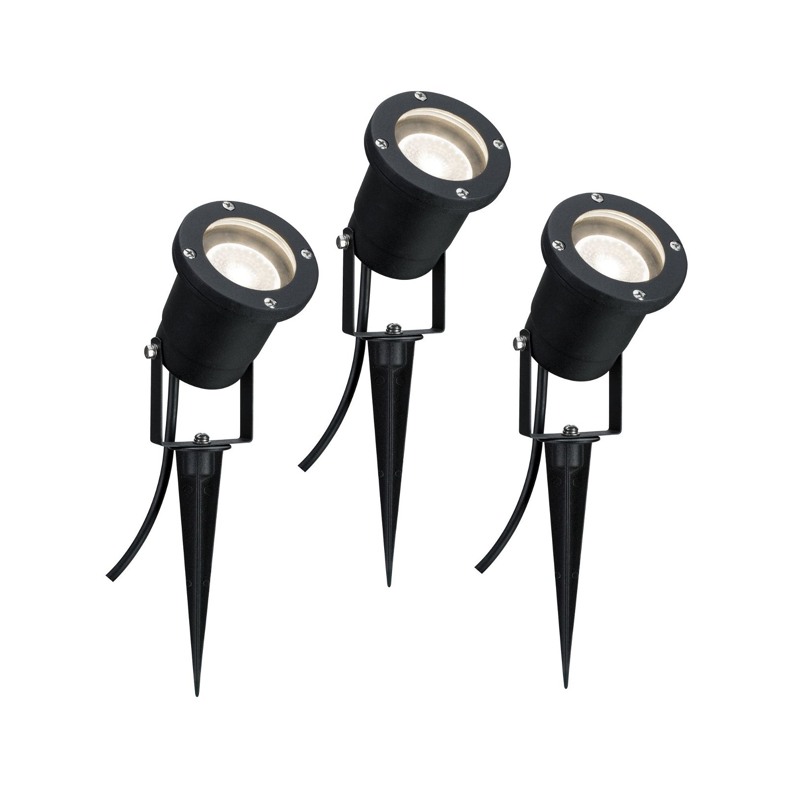 Special Line LED-tuinspots IP65 rond 92mm 3000K 3x3,5W 3x230lm 230V Zwart Aluminium