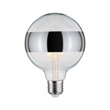 Klar glas LED-pære med sølv spejlstribe, energibesparende dekorativ belysning