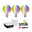 Startsets met prijsvoordeel Smart Home Zigbee 3.0 LED-gloeilamp Filament G95 RGBW + Gateway smik + Schakelaar Drie gekleurde LED-lampen met spiraalfilament, slimme bediening en wandschakelaar voor Zigbee-systemen.