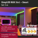 Smart 5m RGB LED strip compatible with Zigbee 3.0 for Alexa and Google Assistant voice control