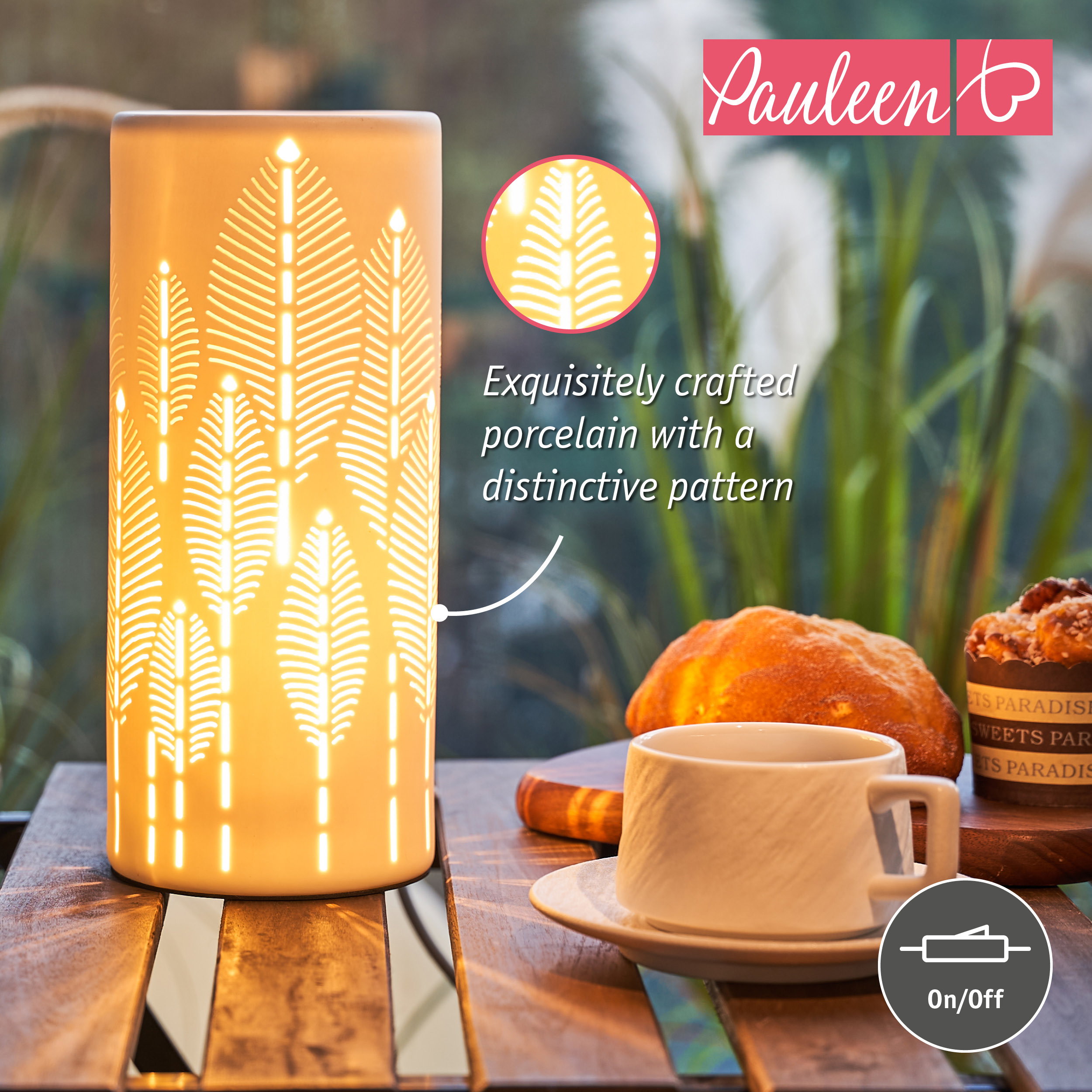 Paulmann Pauleen Table lamp Warm Sunkiss E14 max. 20W Matt white