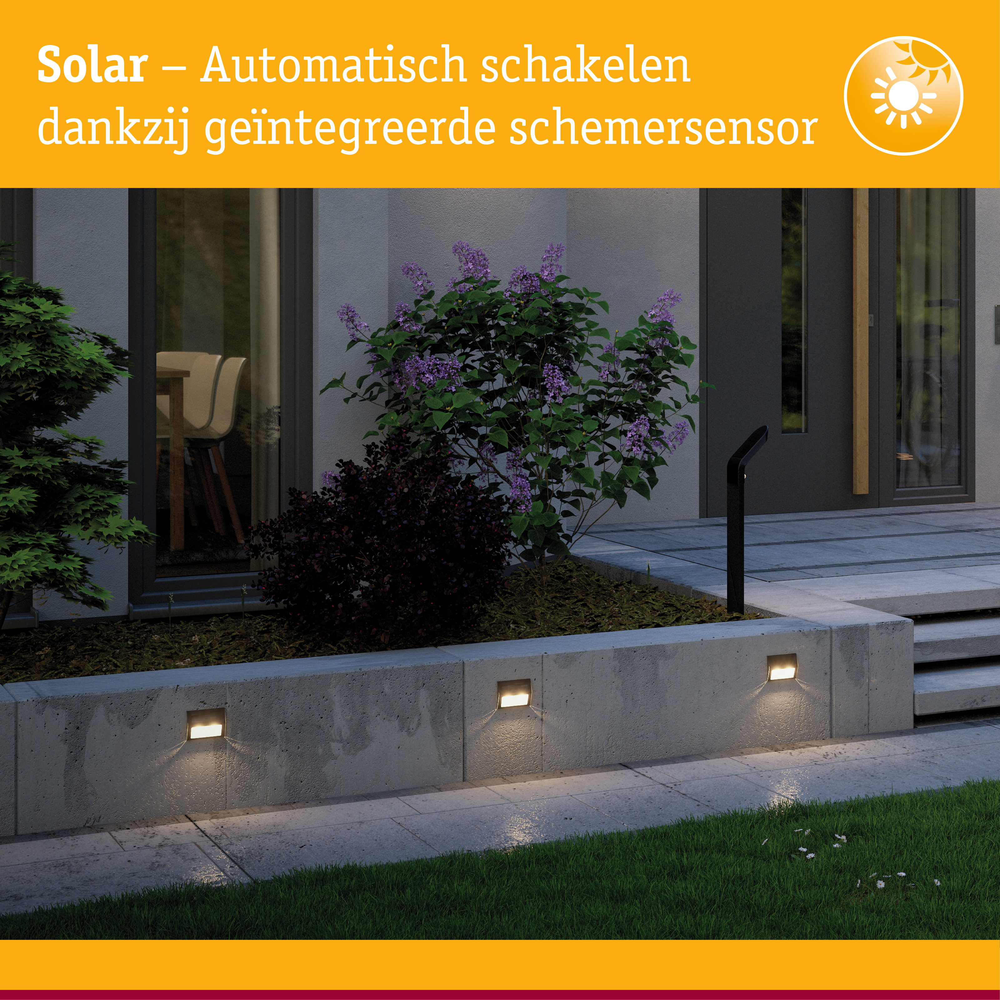 Zonne-energie buitenwandlampen met automatische schemersensor voor energiezuinige tuinverlichting