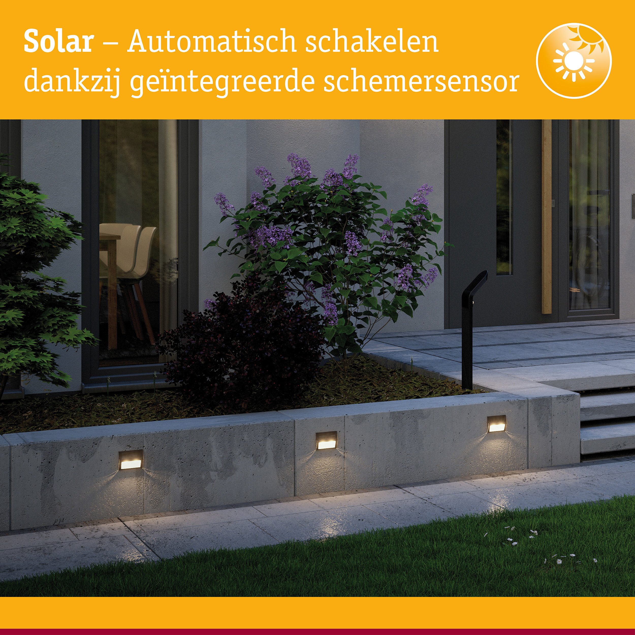 Zonne-energie buitenwandlampen met automatische schemersensor voor energiezuinige tuinverlichting