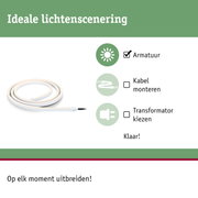Flexibele witte LED-lichtstrip met connector voor eenvoudige montage en uitbreiding