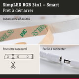 Bande LED SimpLED RGB 3in1 Smart avec ruban adhésif, peut être raccourcie et connectée facilement