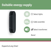 Black elongated energy supply housing with ventilation slots, lighting accessories component