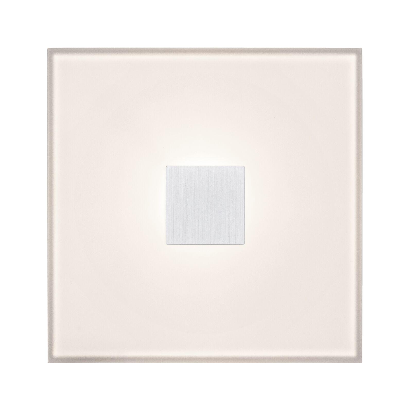 Square cream glass wall light with aluminium center for modern indoor lighting design