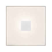 Square cream glass wall light with aluminium center for modern indoor lighting design