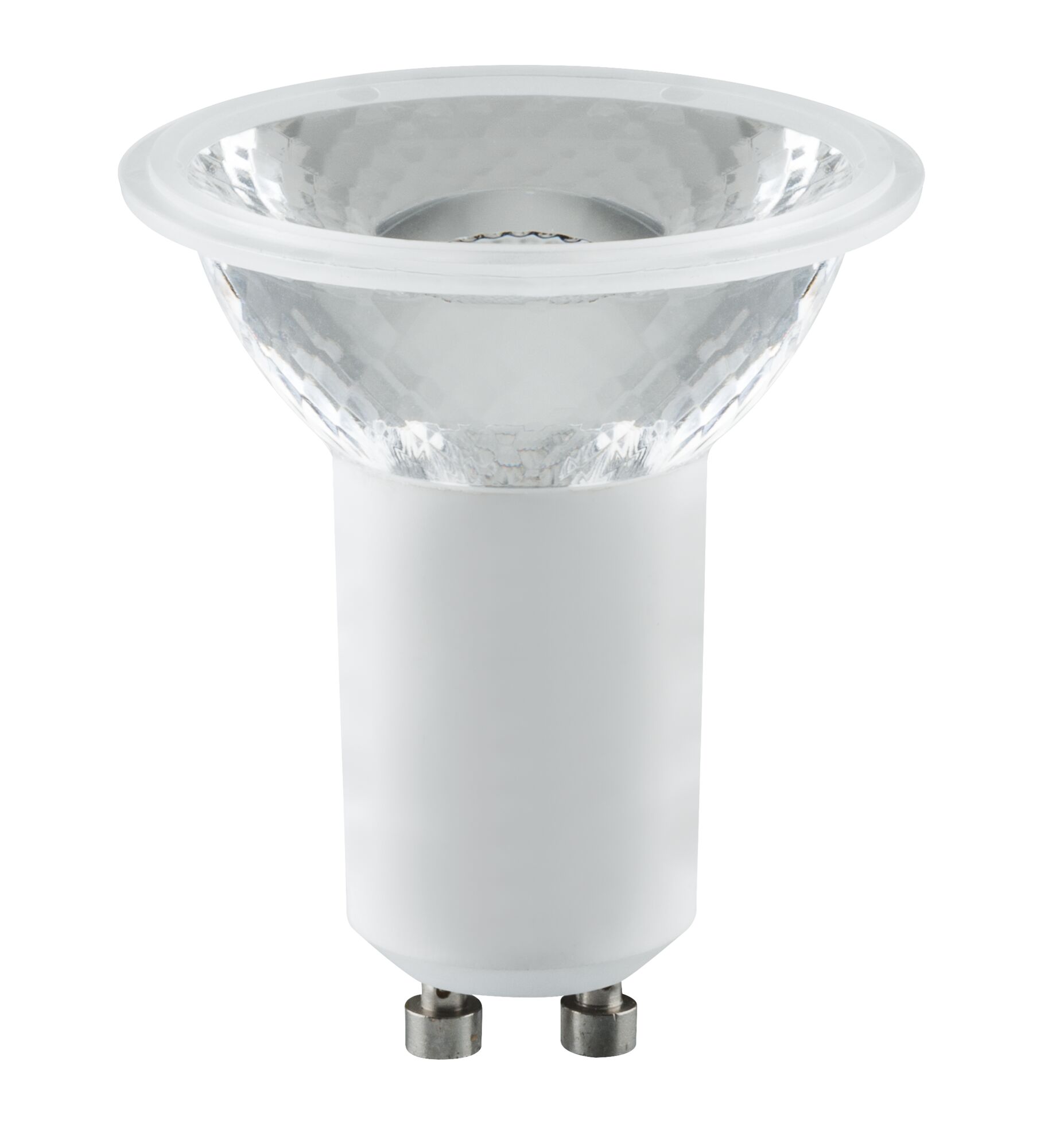 Lampe LED réflecteur blanche avec base GU10 en plastique et verre pour éclairage économique
