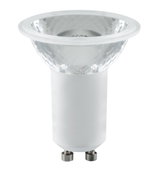 Witte LED-reflector lamp met GU10-fitting van kunststof en glas voor energiezuinige verlichting