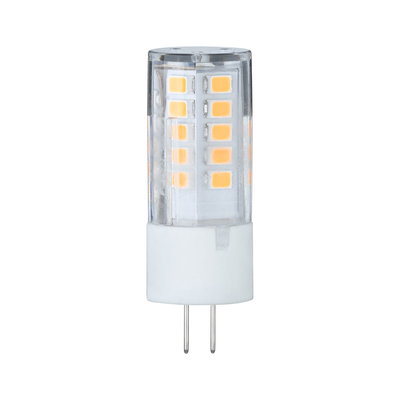 Compact G4 LED bulb with clear plastic housing and warm white LEDs for energy-efficient lighting
