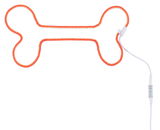 Orange LED light tube shaped like a bone with white control cable for decorative lighting use