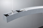 Anneau en aluminium argenté avec passage de câble et suspension pour lampe LED suspendue moderne