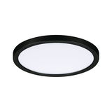 Plafonnier LED rond avec cadre en aluminium noir et diffuseur blanc pour éclairage moderne