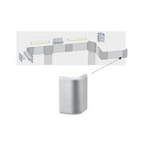 Eckverbinder aus silbernem Metall für LED-Aluprofil zur Eckmontage von Lichtleisten