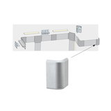 Eckverbinder aus silbernem Metall für LED-Aluprofil zur Eckmontage von Lichtleisten