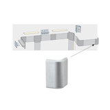 Eckverbinder aus silbernem Metall für LED-Aluprofil zur Eckmontage von Lichtleisten