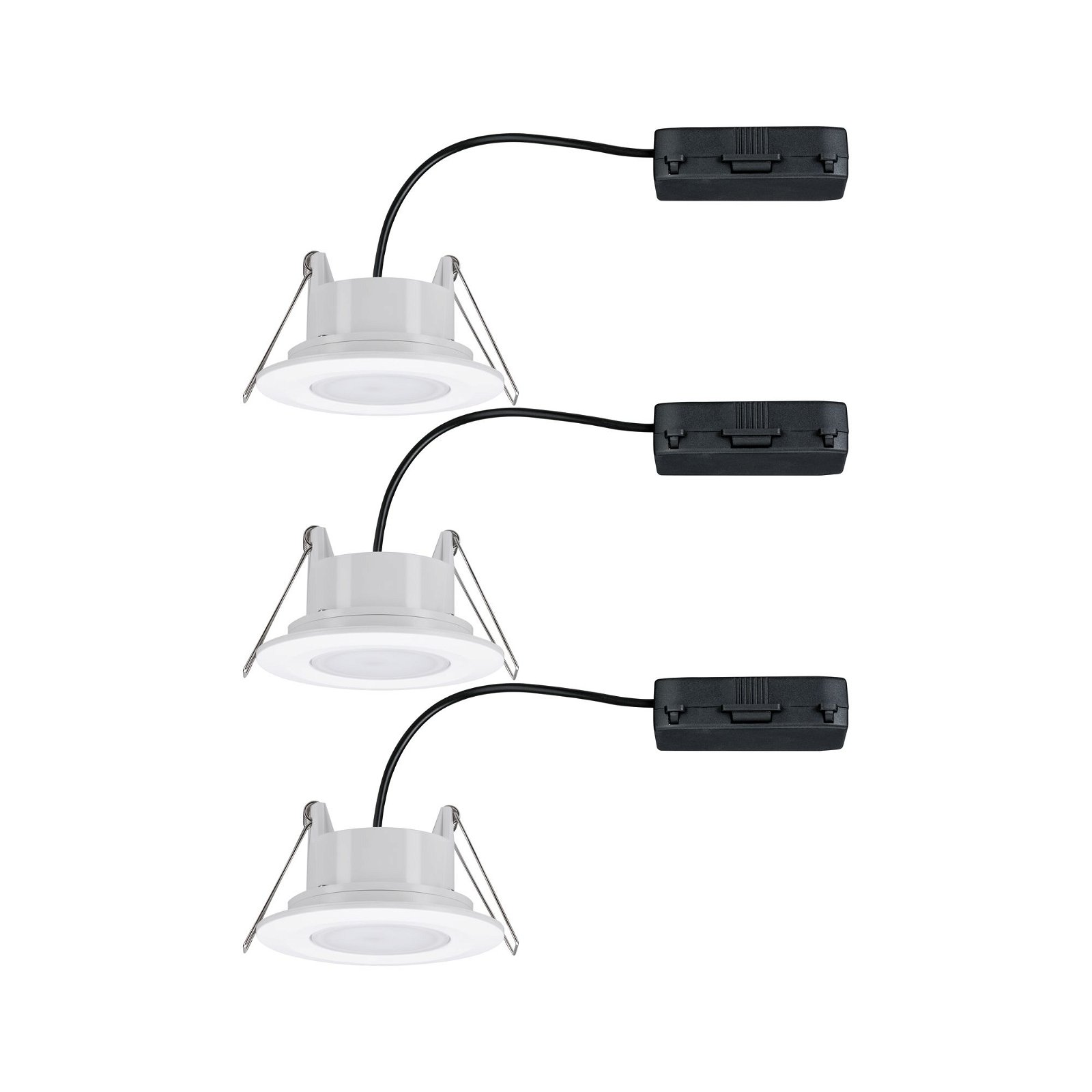 LED Recessed luminaire Calla Basic Set Swivelling IP65 round 90mm 30° 3x6W 3x530lm 230V 4000K Matt white