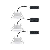 Trois spots encastrés LED blancs avec câbles noirs pour un éclairage intérieur économe en énergie