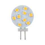 Runde LED-Leuchtplatte mit gelben Dioden und zwei Metallstiften für energiesparende Beleuchtung