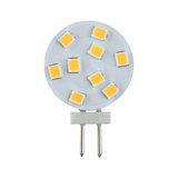 Runde LED-Leuchtplatte mit gelben Dioden und zwei Metallstiften für energiesparende Beleuchtung