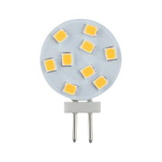 Runde LED-Leuchtplatte mit gelben Dioden und zwei Metallstiften für energiesparende Beleuchtung