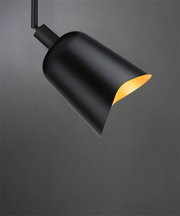 Black metal ceiling light with warm white glow for modern living spaces and accent lighting
