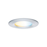 Ronde LED-inbouwspot van geborsteld aluminium met warm en koel wit licht voor woonruimtes