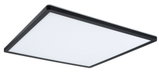 Flat square LED ceiling light with black frame and white diffuser for modern lighting solutions