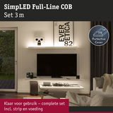 SimpLED Full-Line COB 3m LED-strip met beschermhoes, warm wit licht voor woonkamervoorziening