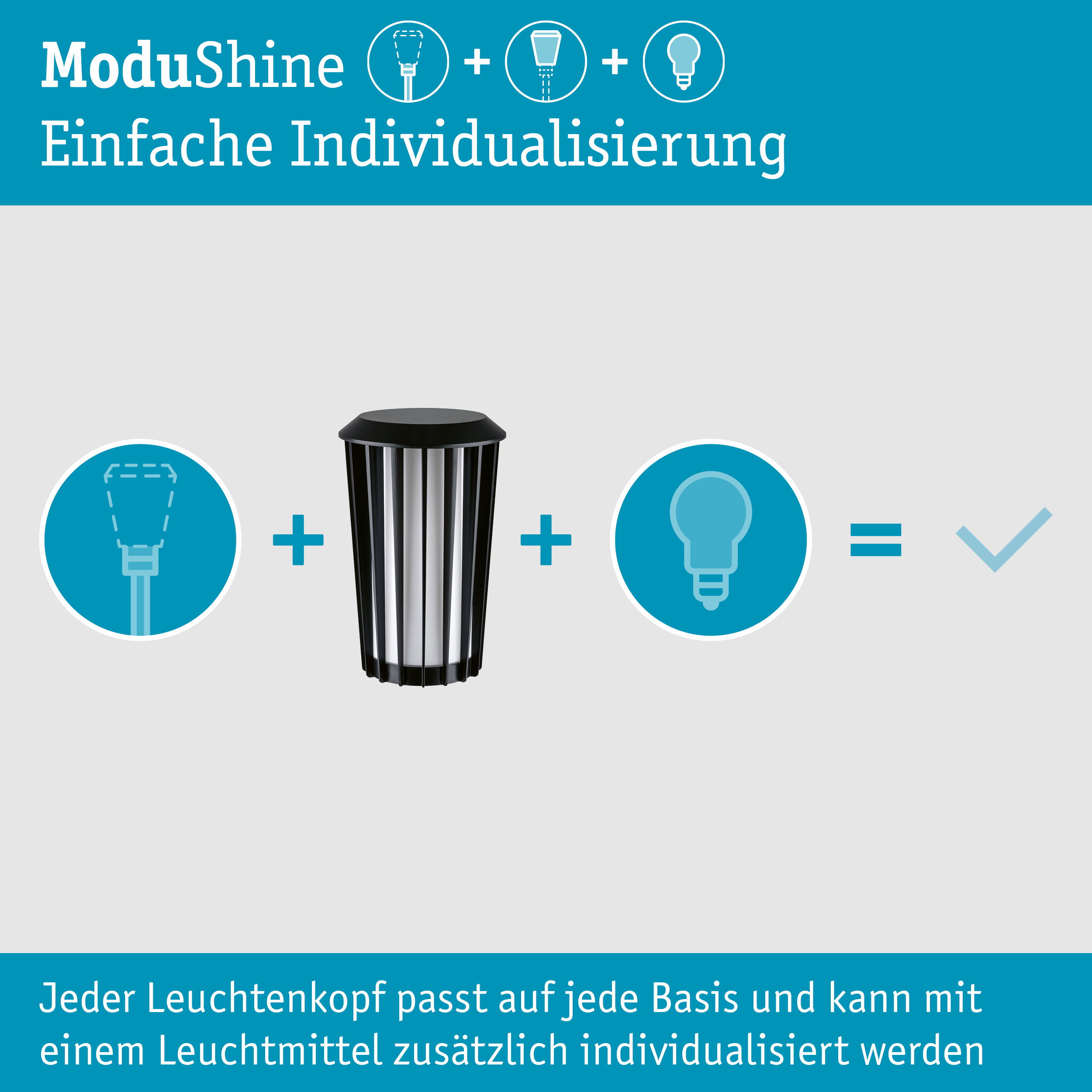 ModuShine Schirm Trivana IP44 zylindrisch Anthrazit