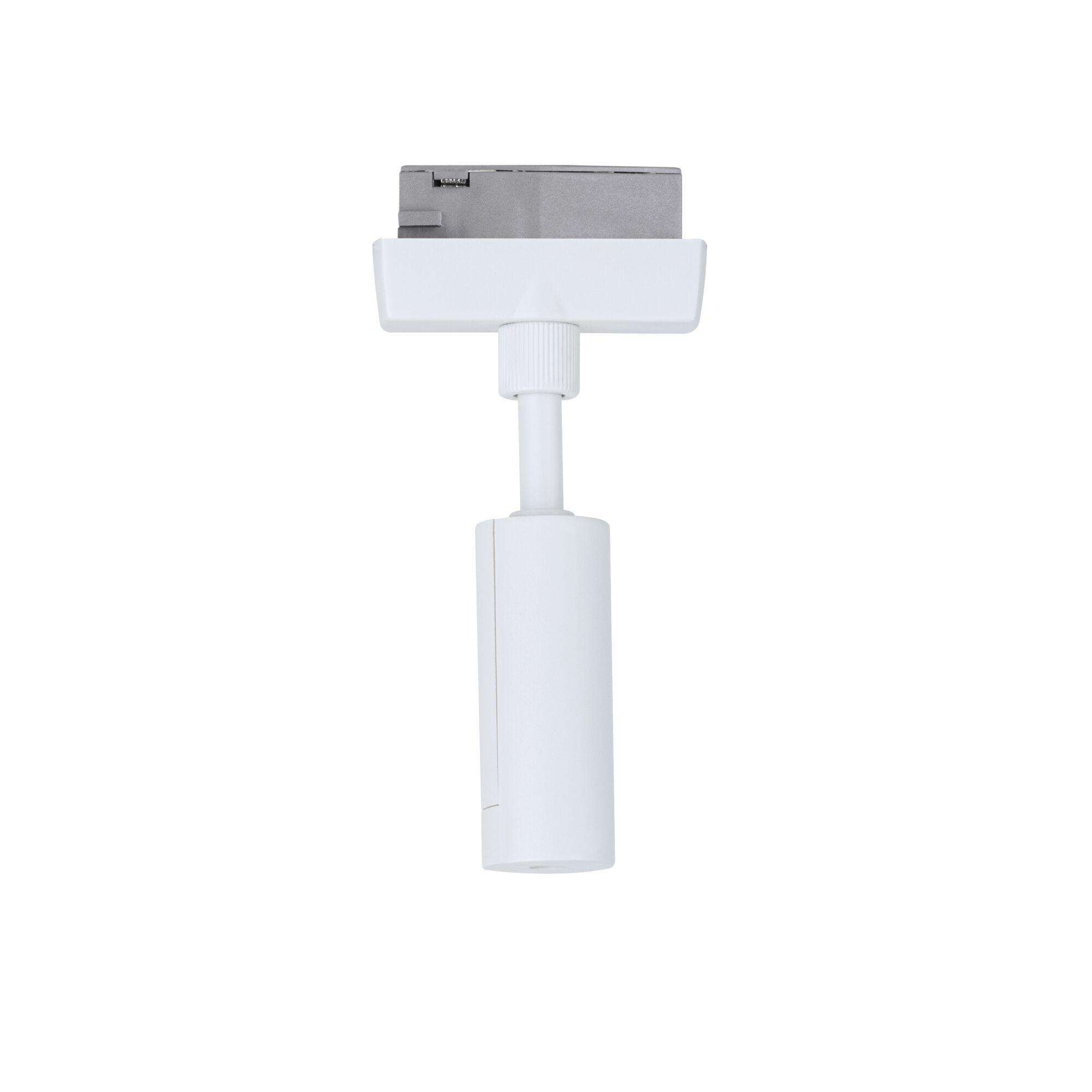 White metal LED spotlight with adjustable head for track lighting system