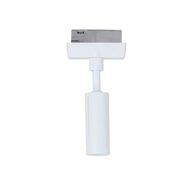 White metal LED spotlight with adjustable head for track lighting system