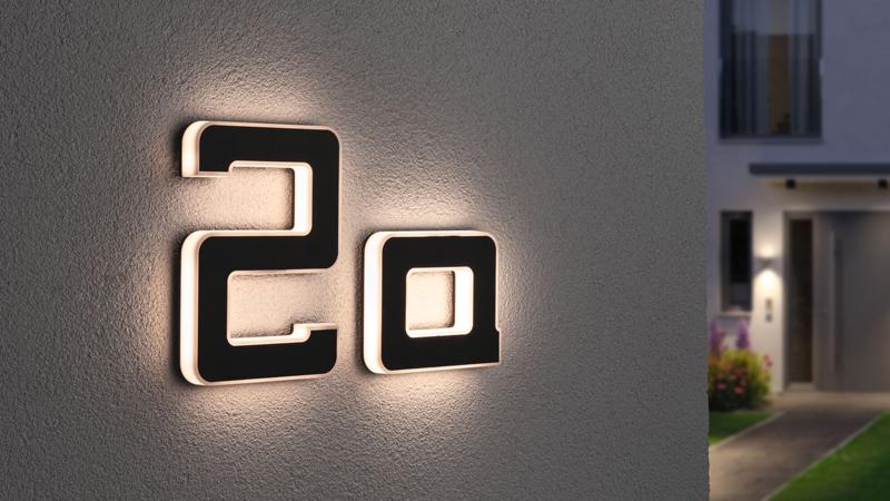 Beleuchtung an Wand mit Hausummer Solar Hausnummerleuchten Nr.2a