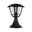 Borne lumineuse Classic Curved IP44 280mm max. 12W 230V Clair/Noir E27 Matière plastique Lampe extérieure noire en plastique avec verre transparent pour jardin et terrasse, résistante aux intempéries