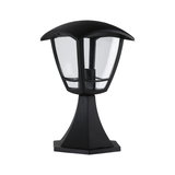 Sort udendørslampe i plastik med klart glas til have og terrasse, vejrbestandig og holdbar