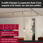 Suspension moderne avec abat-jour en verre et métal argenté pour éclairage intérieur