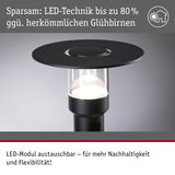 Schwarze LED-Außenleuchte mit austauschbarem Modul für nachhaltige und flexible Gartenbeleuchtung