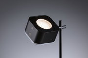 Black LED floor lamp with square head and touch controls for modern home lighting