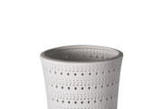 Abat-jour en céramique blanche avec petits trous ronds pour éclairage LED décoratif