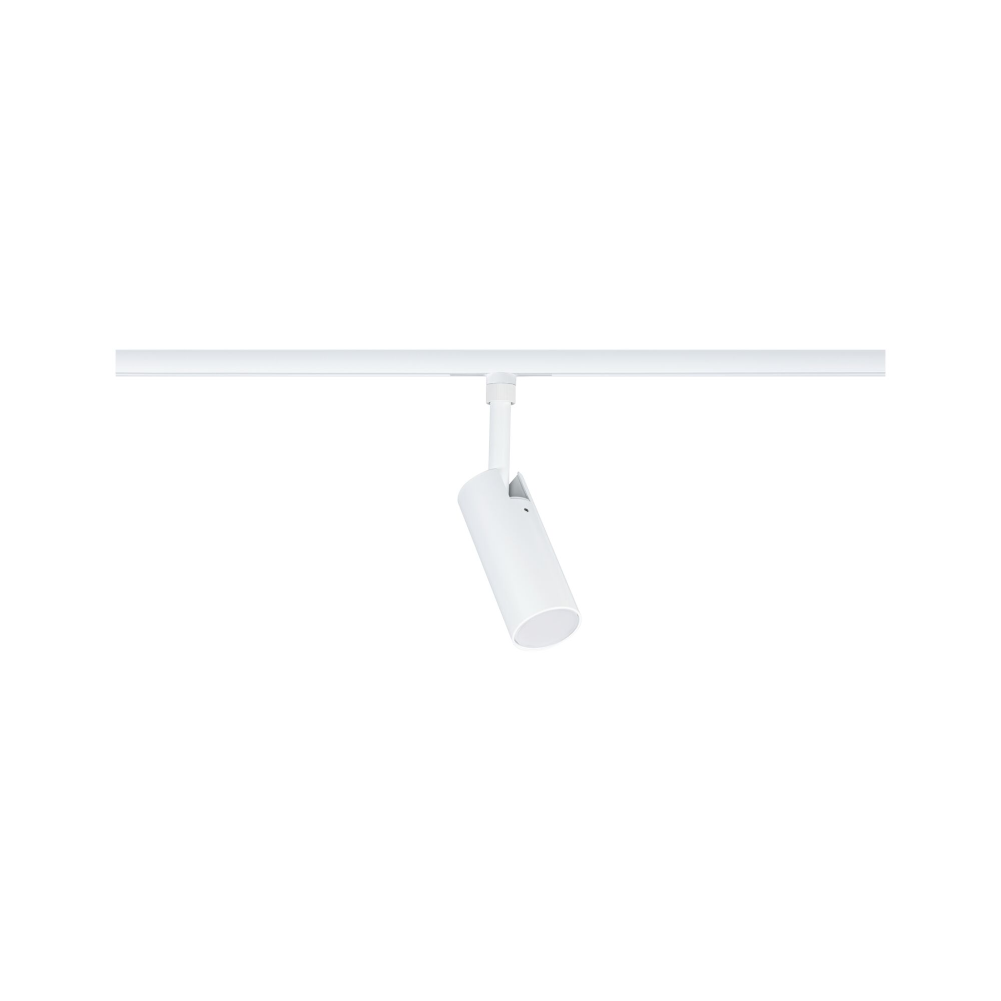 Moderne witte metalen LED-spot op railsysteem voor flexibele verlichting