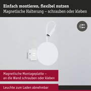 Weiße magnetische Montageplatte mit abnehmbarer Leuchte, flexibel schrauben oder kleben