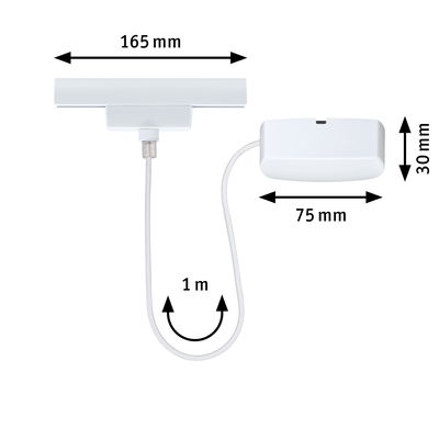 White LED light bar 165 mm long with 1 m cable for versatile lighting solutions.