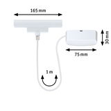 Weißes LED-Lichtband mit 165 mm Länge und 1 m Kabel für flexible Beleuchtungslösungen.