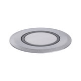 Round recessed spotlight in brushed stainless steel silver for modern LED lighting solutions