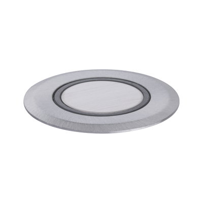 Round recessed spotlight in brushed stainless steel silver for modern LED lighting solutions